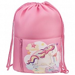 Мешок для обуви 1 отделение Мульти-Пульти «Unicorn», 340×420мм, карман на молнии, розовый