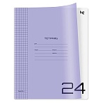 Тетрадь 24л. клетка BG «UniTone. Neon», пластиковая обложка, неон сиреневый