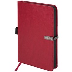 Ежедневник датированный 2026 А5 138×213 мм, BRAUBERG «Inspiration», под кожу, цветной срез, красный