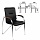 Кресло для приемных и переговорных «Samba T plast» со столиком, хромированный каркас, кожзам бежевый