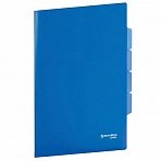 Папка-уголок с 3 отделениями, жесткая, BRAUBERG, синяя, 0,15 мм