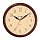 Часы настенные TROYKA 21234287, круг, бежевые, коричневая рамка, 24.5×24.5×3.1 см