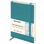 Ежедневник недатированный МАЛЫЙ 100×150 мм А6 BRAUBERG «Metropolis Ultra», под кожу, 160 л., бирюза