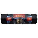 Мешки для мусора 360 л, ПРОЧНЫЕ черные, в рулоне 5 шт., ПВД 60 мкм, 2-х слойные, 120×160 см, «БРОНЯ»