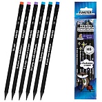 Набор карандашей чернографитных c забавной надписью FUNSTER (ФАНСТЕР) FUNNY NOTES BLK, 6 штук, HB, с ластиком
