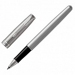 Ручка-роллер PARKER «Sonnet Core Stainless Steel CT», корпус серебристый, палладиевые детали, черная
