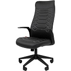 Кресло VT_EChair-673 TPU кож. зам черный пластик