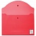 превью Папка-конверт с кнопкой STAFF, А4, до 100 листов, прозрачная, красная, 0.12 мм