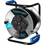 Удлинитель TOPFORT КГ 3×2.5 кв. мм. 25м 16А 4 гнезда с/з., с/загл. IP44