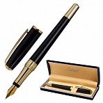 Ручка подарочная перьевая GALANT «LUDUS», корпус черный, детали золотистые, узел 0.8 мм