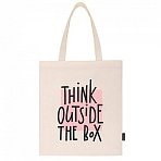 Сумка-шоппер BRAUBERG, канвас, 40×35 см, бежевый, «Think outside the box»