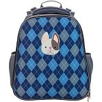 Ранец Комус Класс Basic Собачка, клетка синий, 2 отд, эргоном спинка