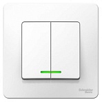 Выключатель 2-клав. с подсв. 10А SE Blanca Белый (BLNVS010511)