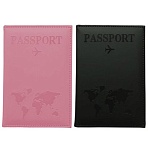 Обложка для паспорта НАБОР 2 штукиэкокожа soft-touchчерная/нежно-розоваяSTAFF238766