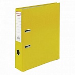 Папка-регистратор, покрытие пластик, 75 мм, ПРОЧНАЯ, с уголком, BRAUBERG, желтая