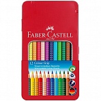 Карандаши цветные Faber-Castell «Grip», 12цв., трехгран., заточен., метал. кор. 