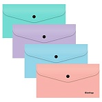 Папка-конверт на кнопке Berlingo «Instinct» C6, 200мкм, ассорти