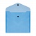 превью Папка-конверт на кнопке СТАММ, А5 (190×240мм), 150мкм, прозрачная, синяя