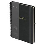 Записная книжка А5 96л., кожзам, на гребне, Greenwich Line «Just start. Black», твердая обложка, тиснение фольгой, с петлей для ручки