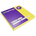 Самоклеящийся блок Berlingo «Ultra Sticky», 75×75мм, 80л, в клетку, желтый неон
