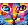 Картина по номерам 40×50 см, ОСТРОВ СОКРОВИЩ «Радужный кот», на подрамнике, акрил, кисти