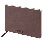 Еженедельник датированный 2026 МАЛЫЙ ФОРМАТ 105×160 мм, А6, BRAUBERG «Unique», темно-коричневый