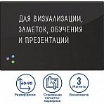 Доска магнитно-маркерная стеклянная (60×90 см), 3 магнита, ЧЕРНАЯ, BRAUBERG