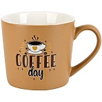 Кружка бежевая фарфоровая Coffee v=360 мл., 1710018-2