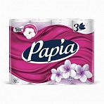 Бумага туалетная Papia Балийский цветок 3-слойная белая (12 рулонов в упаковке)