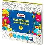 Пластилин классический Комус Класс Максики 24 цв/наб, 480г, 4 стека