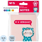 Стикеры с клеевым краем M&G So Many Cats, 76×76мм, 100 л, в ассорт