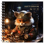 Скетчбук 40л., 170×170 на гребне BG «Steampunk. Fox», 120г/м2