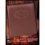 Фотоальбом BRAUBERG 20 магнитных листов, 23?28 см, обложка под кожу, на кольцах, коричневый