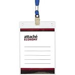 Бейдж Attache Economy 138×96 150мкм, шнурок 45см син, вкладыш 120×90 5шт/уп