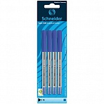 Набор шариковых ручек Schneider «Tops 505 M», 4шт., синий, 1.0 мм, прозрачный корпус, блистер