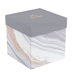 Коробка складная подарочная MESHU «Marble», (15×15×15см), отд фольгой