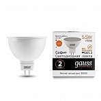 Лампа светодиодная Gauss LED Elementary 5.5 Вт GU5.3 рефлектор 3000 К теплый белый свет