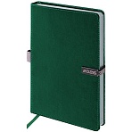 Ежедневник датированный 2026 А5 138×213 мм, BRAUBERG «Inspiration», под кожу, цветной срез, темно-зеленый