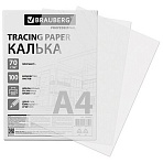 Калька А4 ВЫСОКОЙ ПРОЗРАЧНОСТИ, ПЛОТНАЯ, для печати и творчества, 70 г/м2, 100 листов, BRAUBERG
