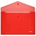 превью Папка-конверт на кнопке СТАММ А4, 180мкм, пластик, прозрачная, красная