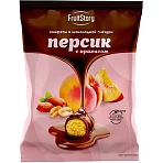 Конфеты Fruitstory персик с арахисом в темн. шоколаде глазированные 500г