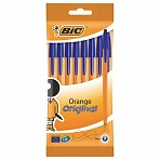 Ручки шариковые BIC «Orange Fine», НАБОР 8 шт., СИНИЕ, линия письма 0.32 мм, пакет