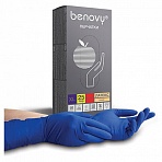 Перчатки латексные смотровые BENOVY High Risk 25 пар (50 шт. ), неопудренные, повышенной прочности, размер XL (очень большой), синие