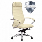 Кресло офисное МЕТТА «SAMURAI» KL-1, кожа, бежевое