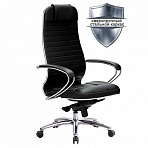 Кресло офисное МЕТТА «SAMURAI» KL-1, кожа, черное