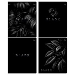 Тетрадь 48л., А5, клетка BG «Just Black», soft-touch ламинация, выб. лак