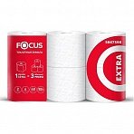 Бумага туалетная Focus Extra, 2 слойн, мини-рулон, 48 м/рул, 6шт., тиснение, белая