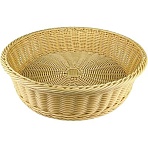Корзина для хлеба круглая 21×6 см. бежевая полиротанг MGprof, 75323