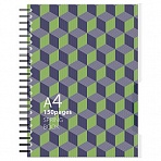 Бизнес-тетрадь Attache Selection Spring Book A4 150 листов синяя/зеленая в клетку на спирали (230×297 мм)