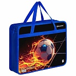 Папка на молнии с ручками BRAUBERG А4, 1 отделение, пластик, 80 мм, «Burning ball»